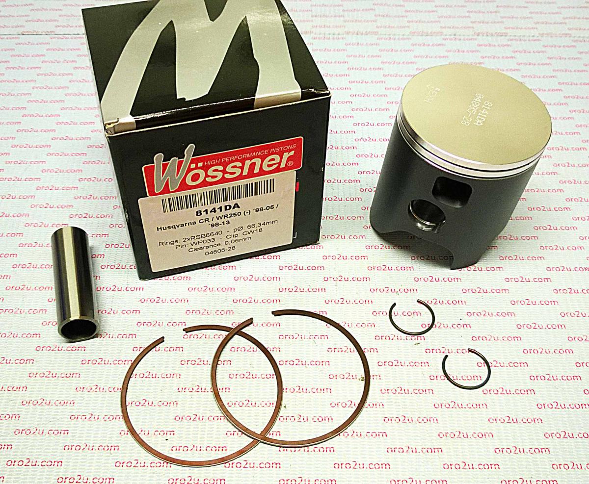 PISTON KIT 98-12 CR250 WR250, WOSSNER KIT 8141DC HUSQVARNA image 1