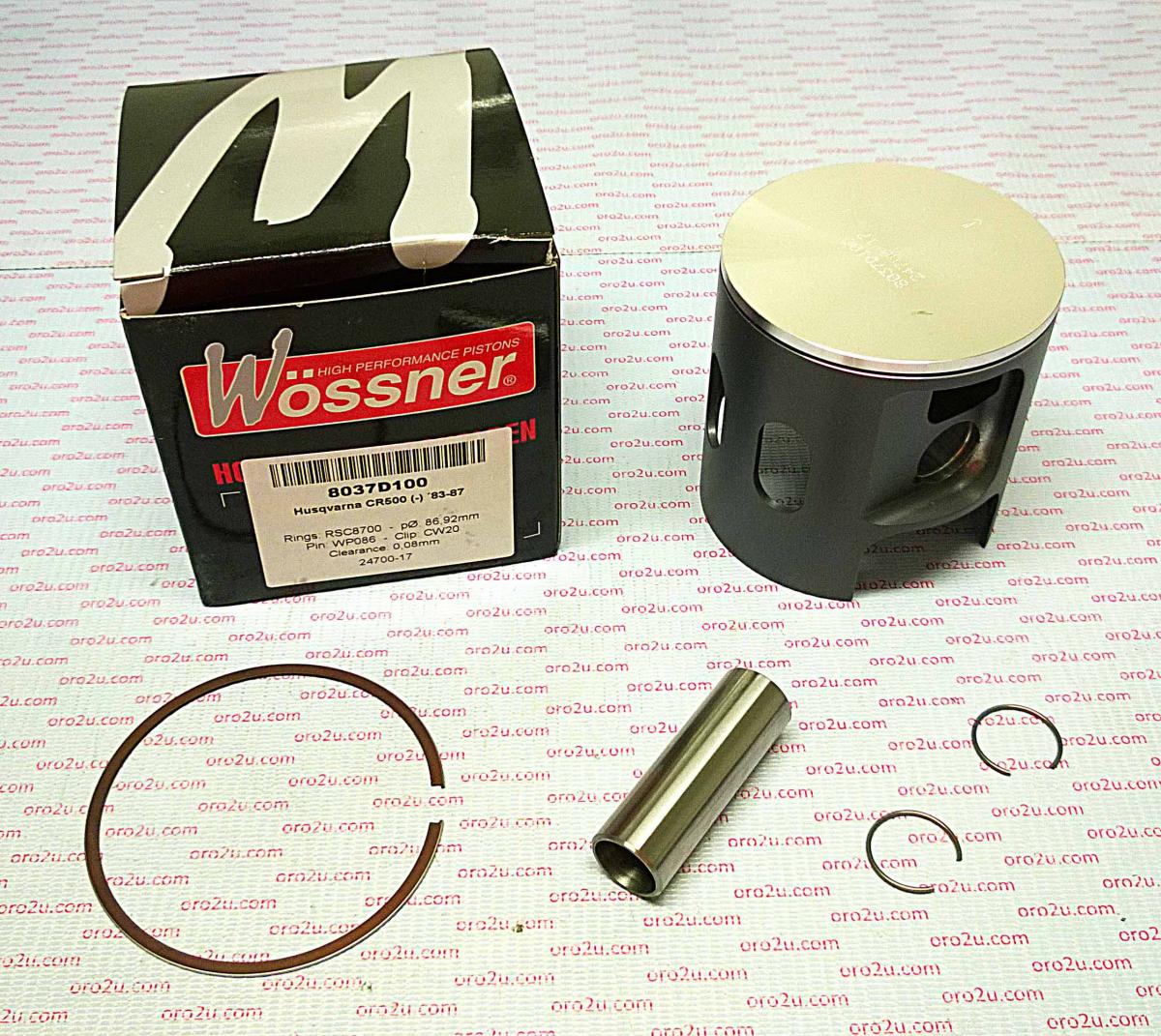 PISTON KIT 83-88 500 87.50mm, WOSSNER 8037D150 HUSQVARNA image 1