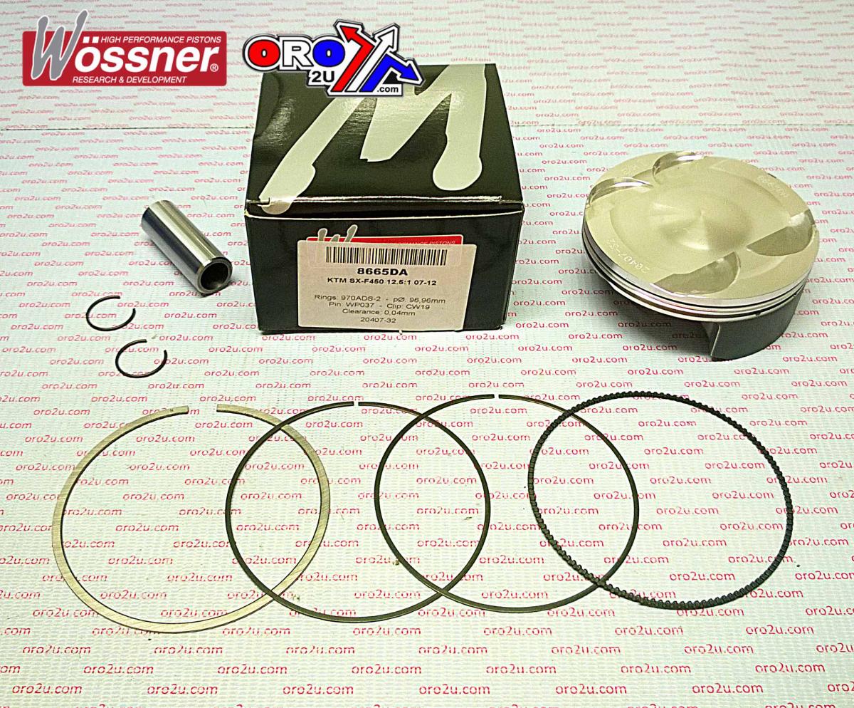 PISTON KIT 07-12 SX-F450 97.00, FORGED 8665DB WOSSNER KTM image 1