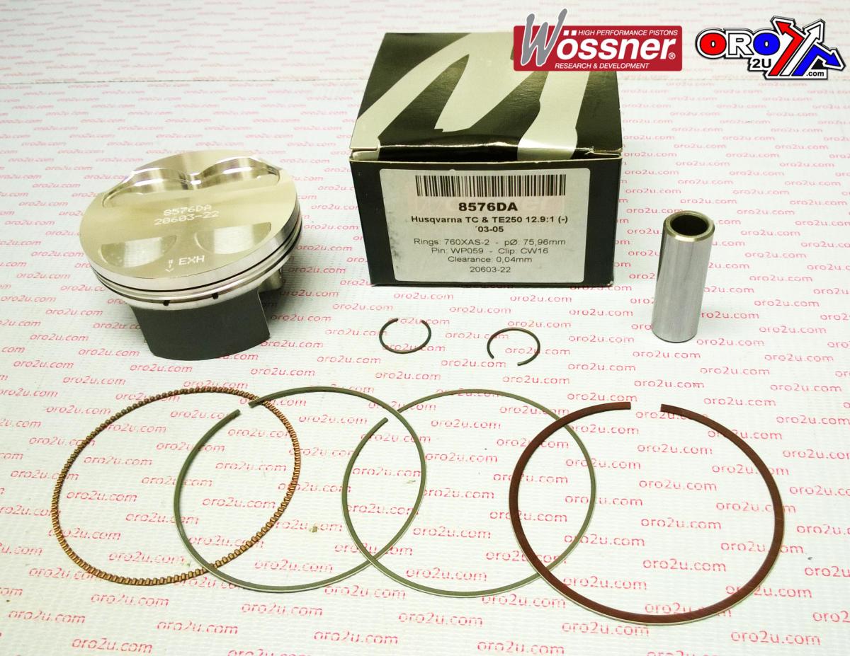 PISTON KIT 02-05 TC TE 250 76, WOSSNER 8576DA HUSQVARNA image 1