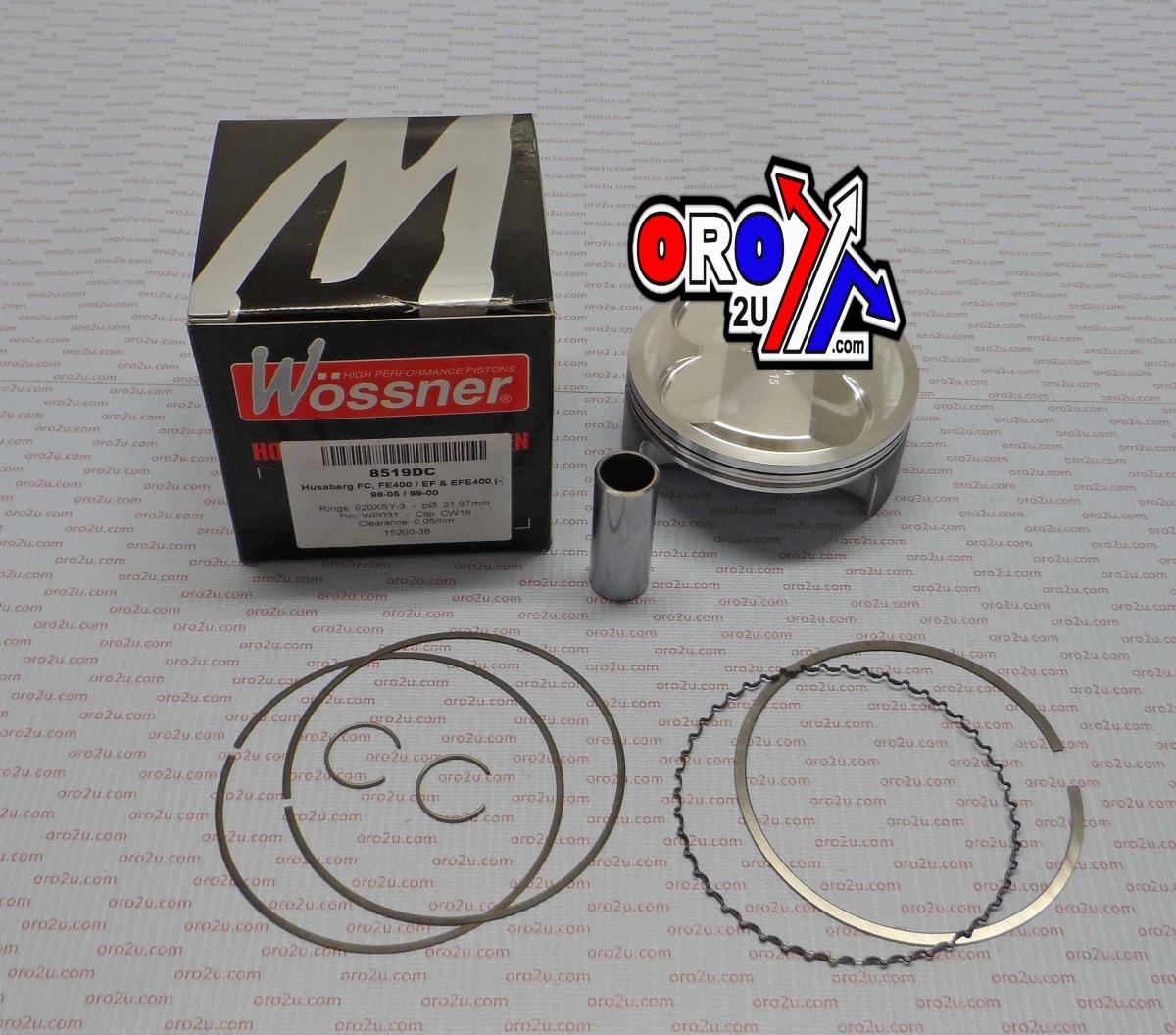 PISTON KIT HUSABERG 400 92.02m, FORGED WOSSNER 8519DC thumbnail 3