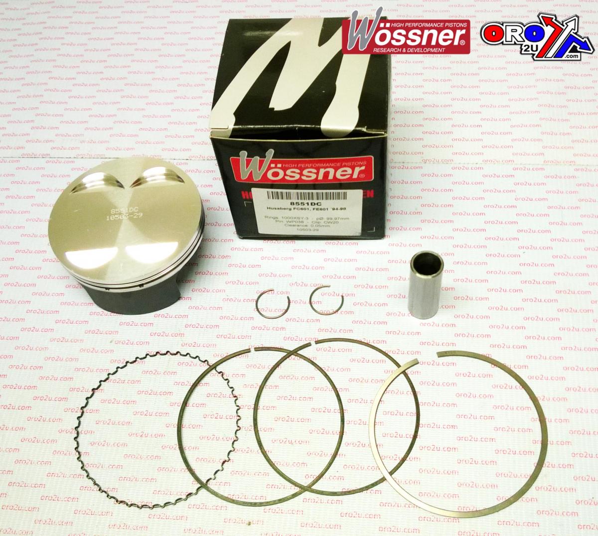 PISTON KIT HUSABERG 601 100.00, FORGED WOSSNER 8551DC image 1