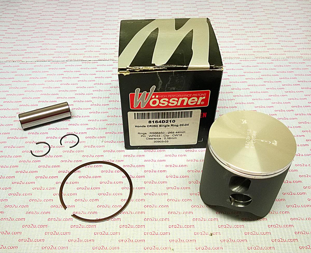 PISTON 02-04 CR250 68.50 1RING, WOSSNER 8164D210 FORGED KIT image 1
