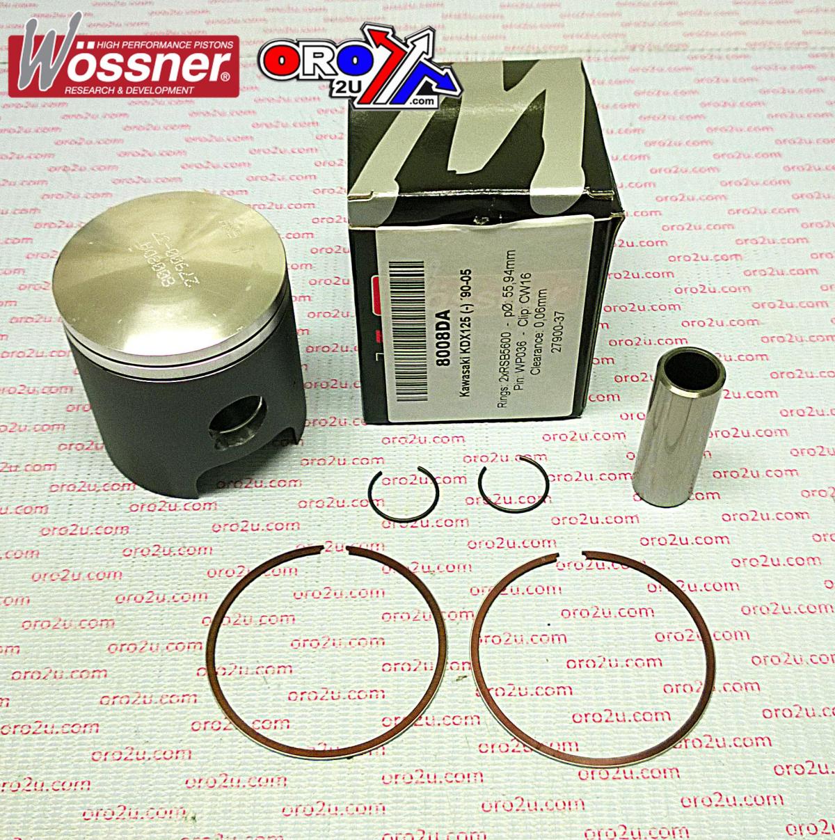 PISTON KIT 90-05 KDX125 56.50, FORGED WOSSNER 8008D050 image 1