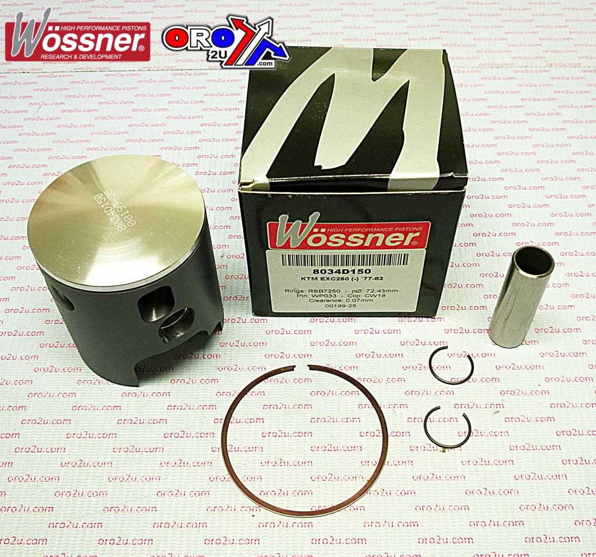 PISTON KIT 77-82 KTM250 73.00, WOSSNER FORGED 8034D200 image 1