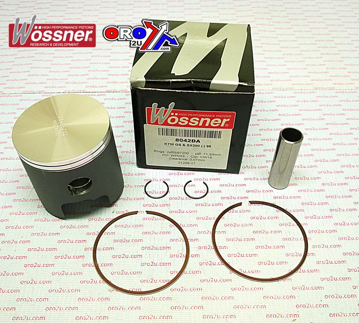 PISTON KIT 1995 KTM300 72.00, FORGED WOSSNER 8042DB image 1