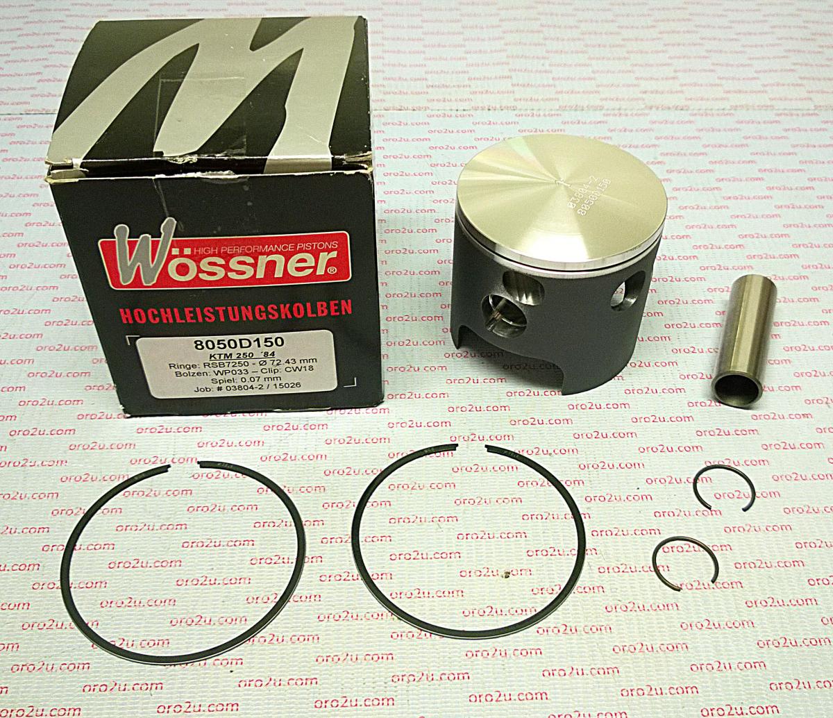PISTON KIT 1984 KTM250 72.50, WOSSNER 8050D150 image 1