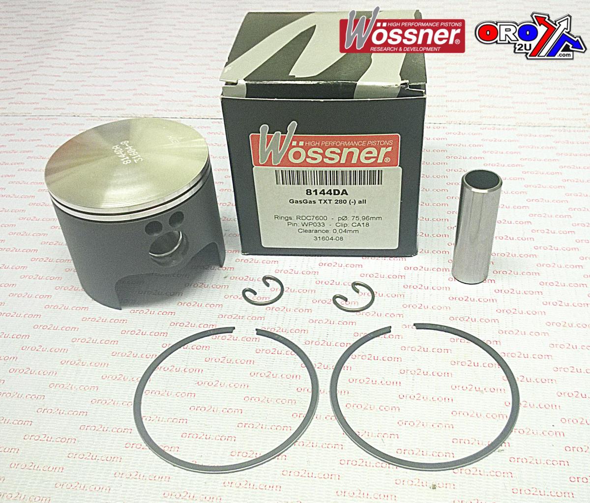 PISTON KIT TXT280 GASGAS 76mm, FORGED WOSSNER 8144DC image 1