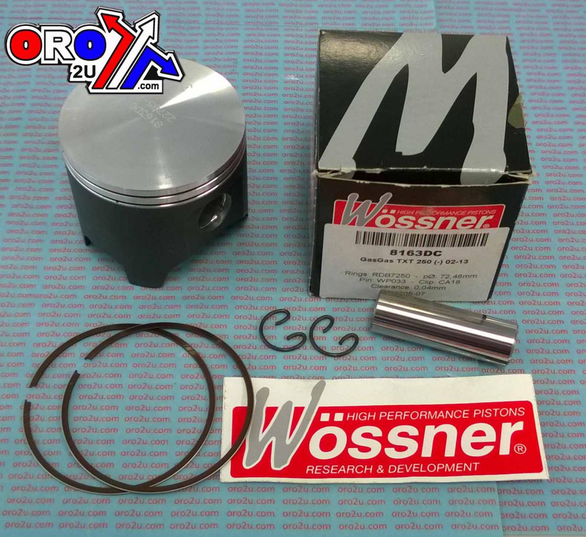 PISTON KIT 01-2020 TXT250 GASGAS, FORGED WOSSNER 8163DA thumbnail 2