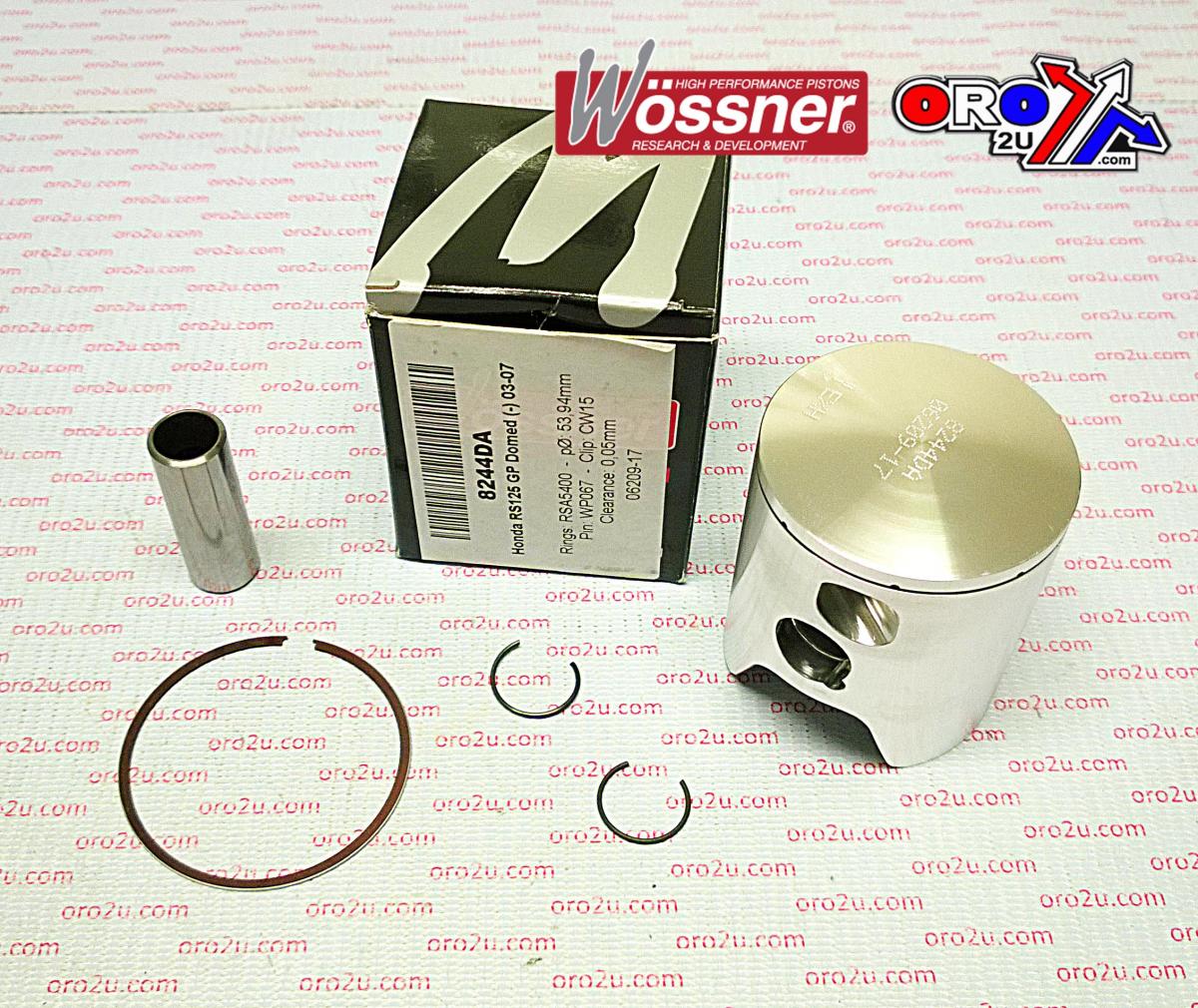 PISTON KIT RS125 GP DOMED 54.0 A, FORGED WOSSNER 8244DA image 1