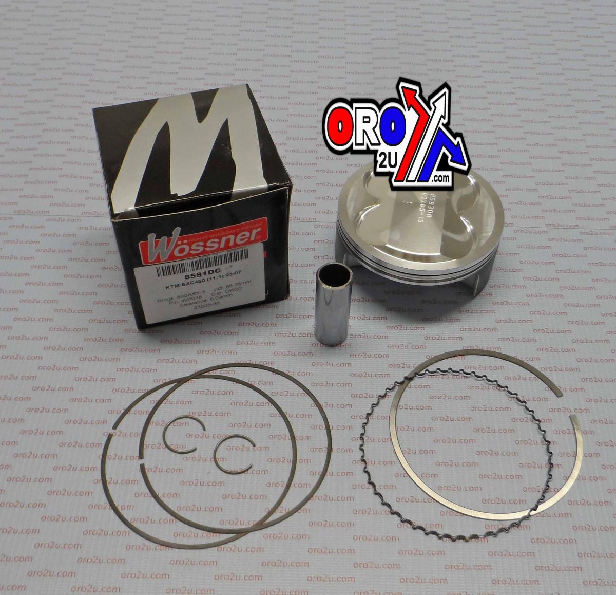 PISTON KIT 02-07 KTM EXC450 89, WOSSNER WOSSNER 8581DC thumbnail 3