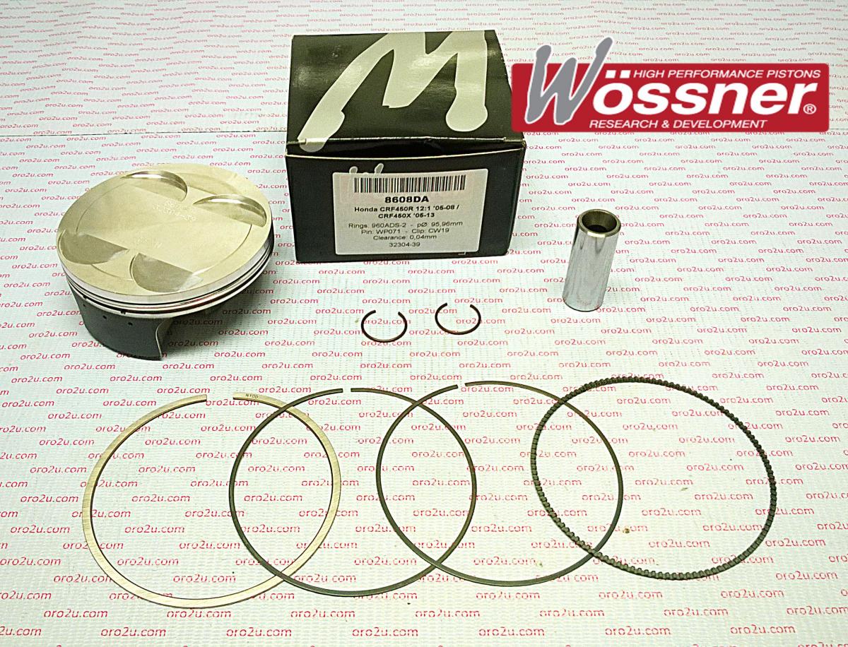 PISTON KIT 05-08 CRF450 96mm, FORGED WOSSNER KIT 8608DB image 1