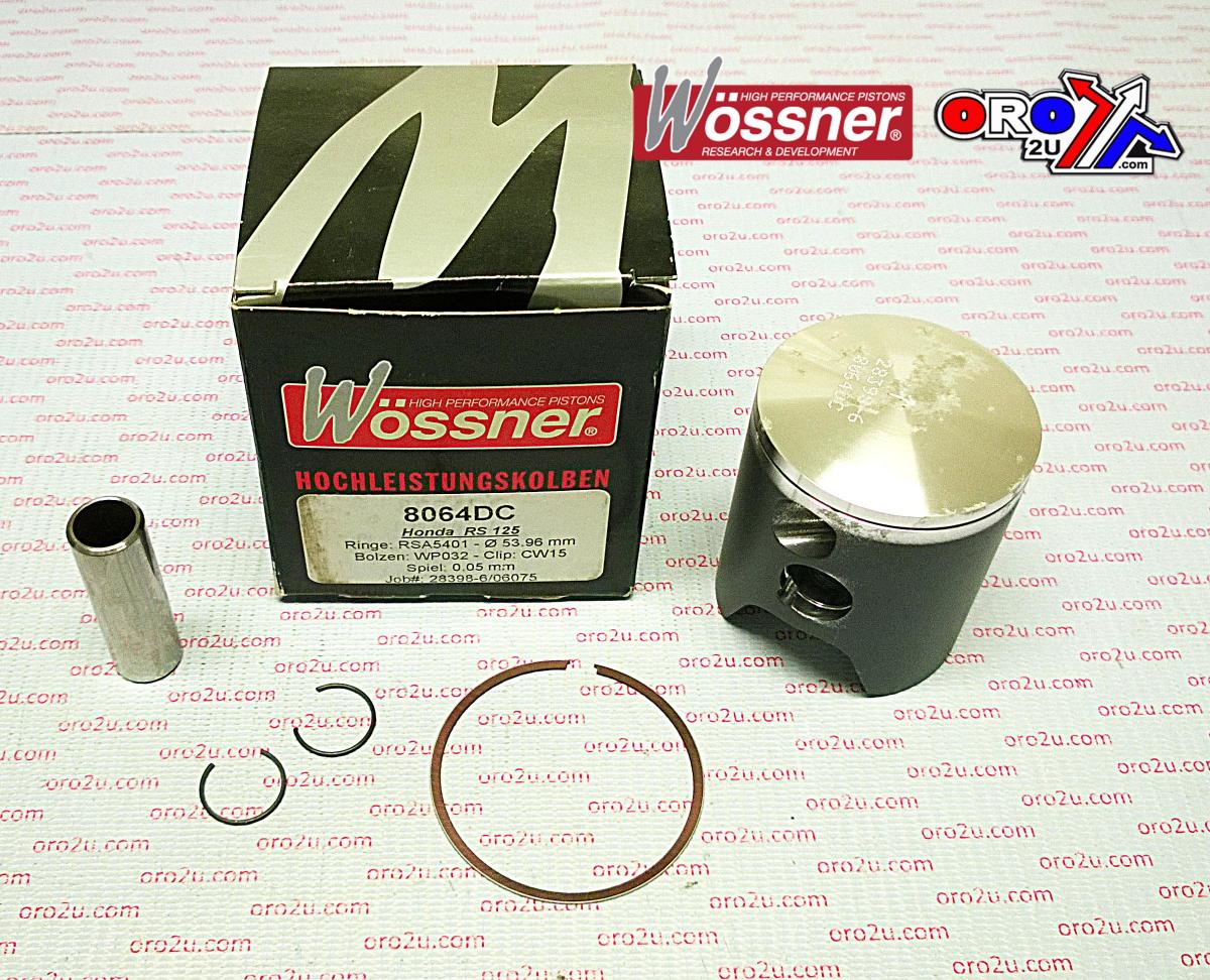 PISTON KIT RS125 54.00mm C, WOSSNER 8064DC NO HOLES image 1