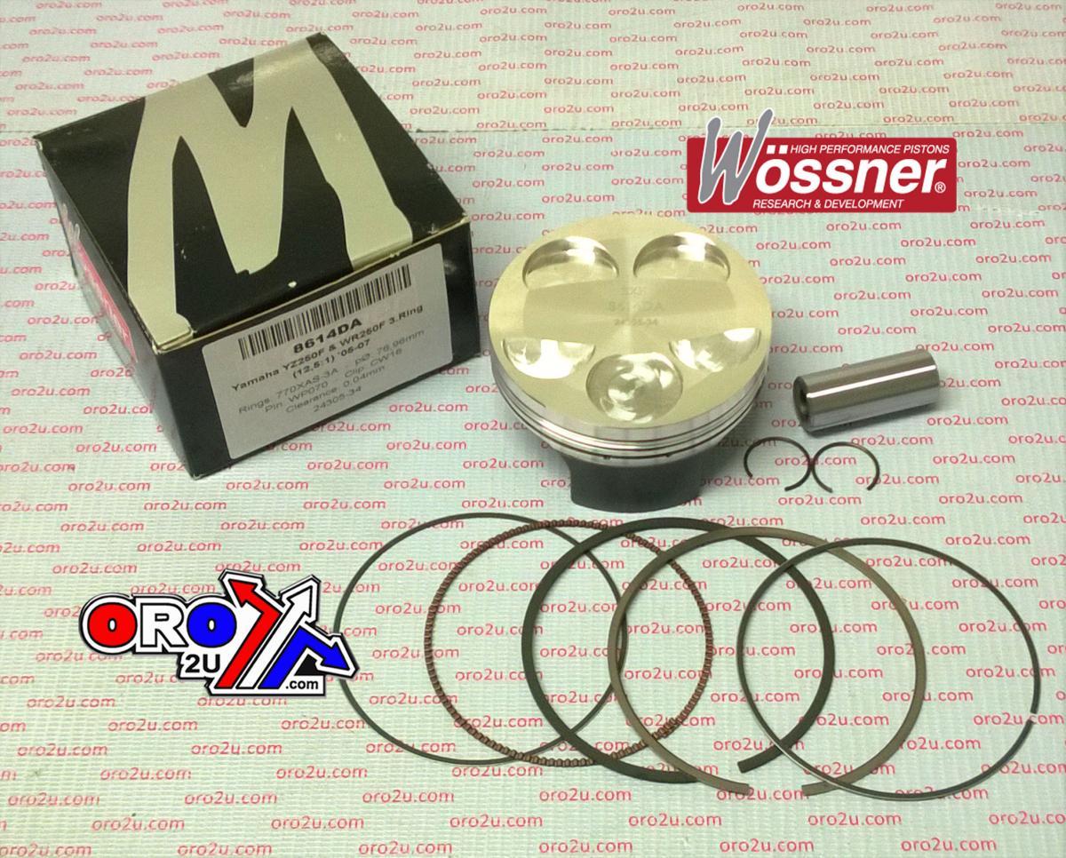 PISTON KIT 05-07 YZF250 77mm, WOSSNER 8614DB 3-RING image 1