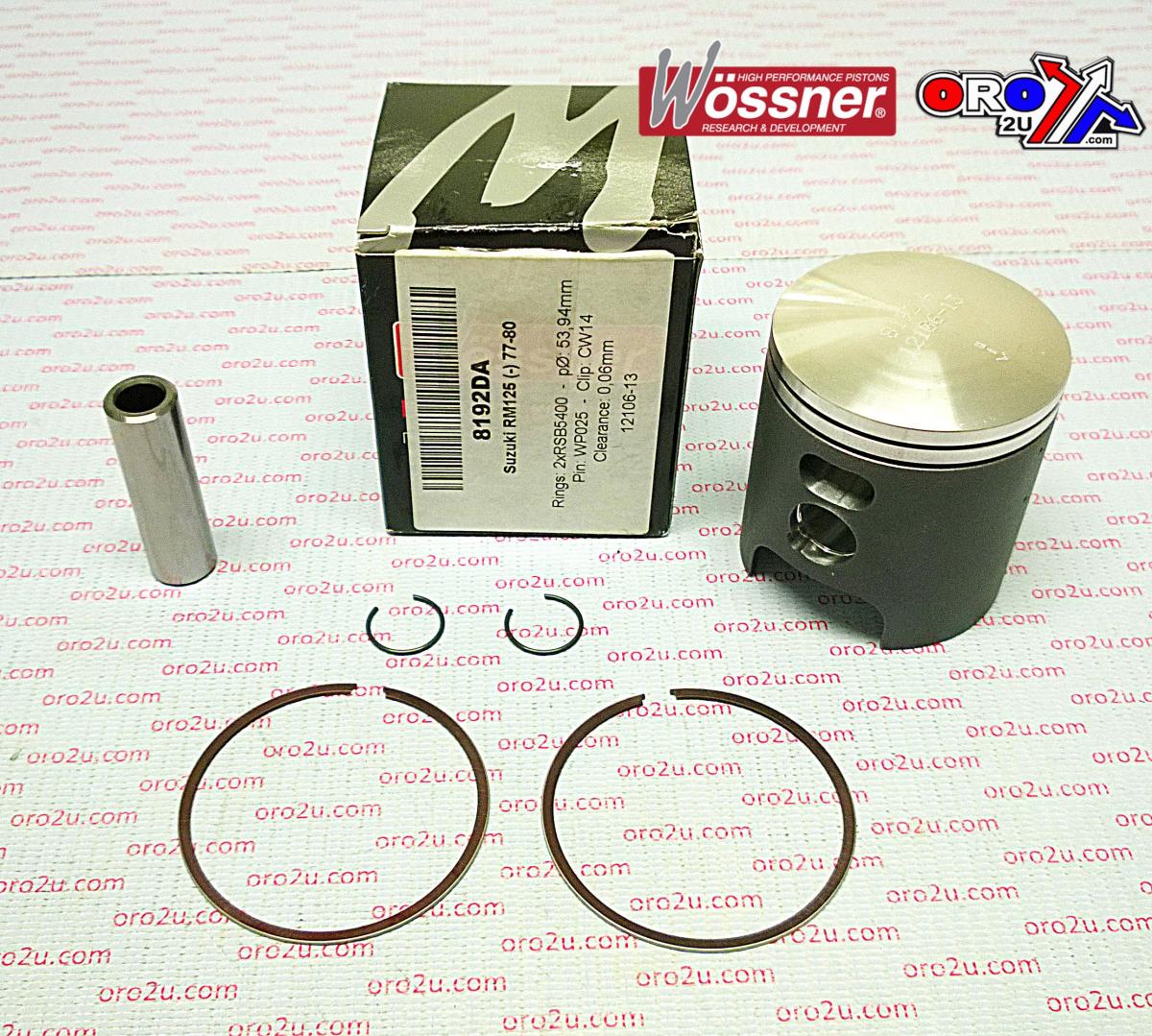 PISTON KIT 77-80 RM125 56.00, FORGED WOSSNER 8192D200 image 1