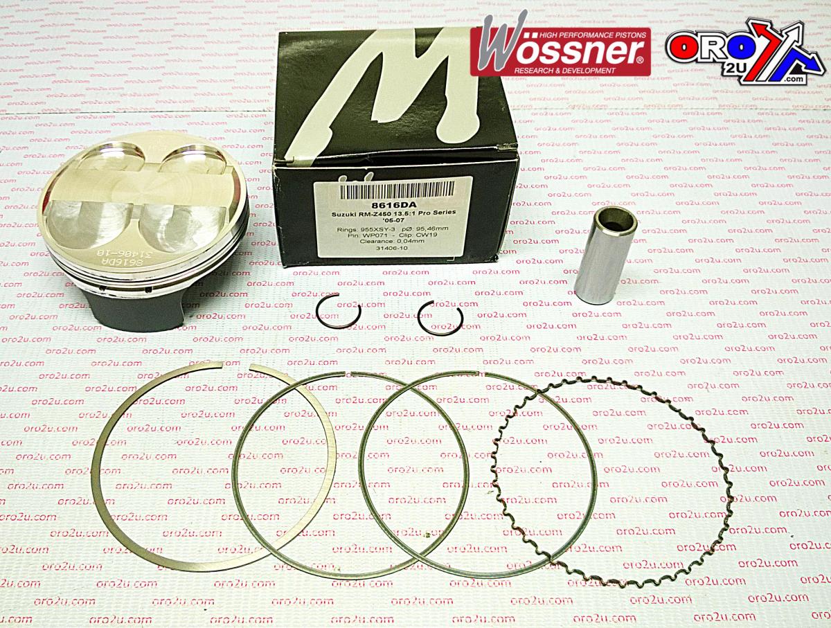 PISTON 05-07 RMZ450 95.50 HC, FORGED WOSSNER KIT 8616DA, 12111-35G01-0F0 image 1