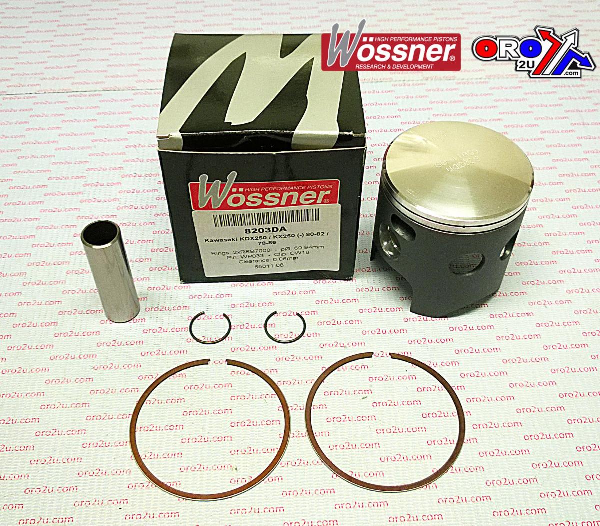 PISTON KIT 80-84 KDX250 70.00, FORGED WOSSNER 8203DA 13001-1004, KAWASAKI KX250 78-81 image 1