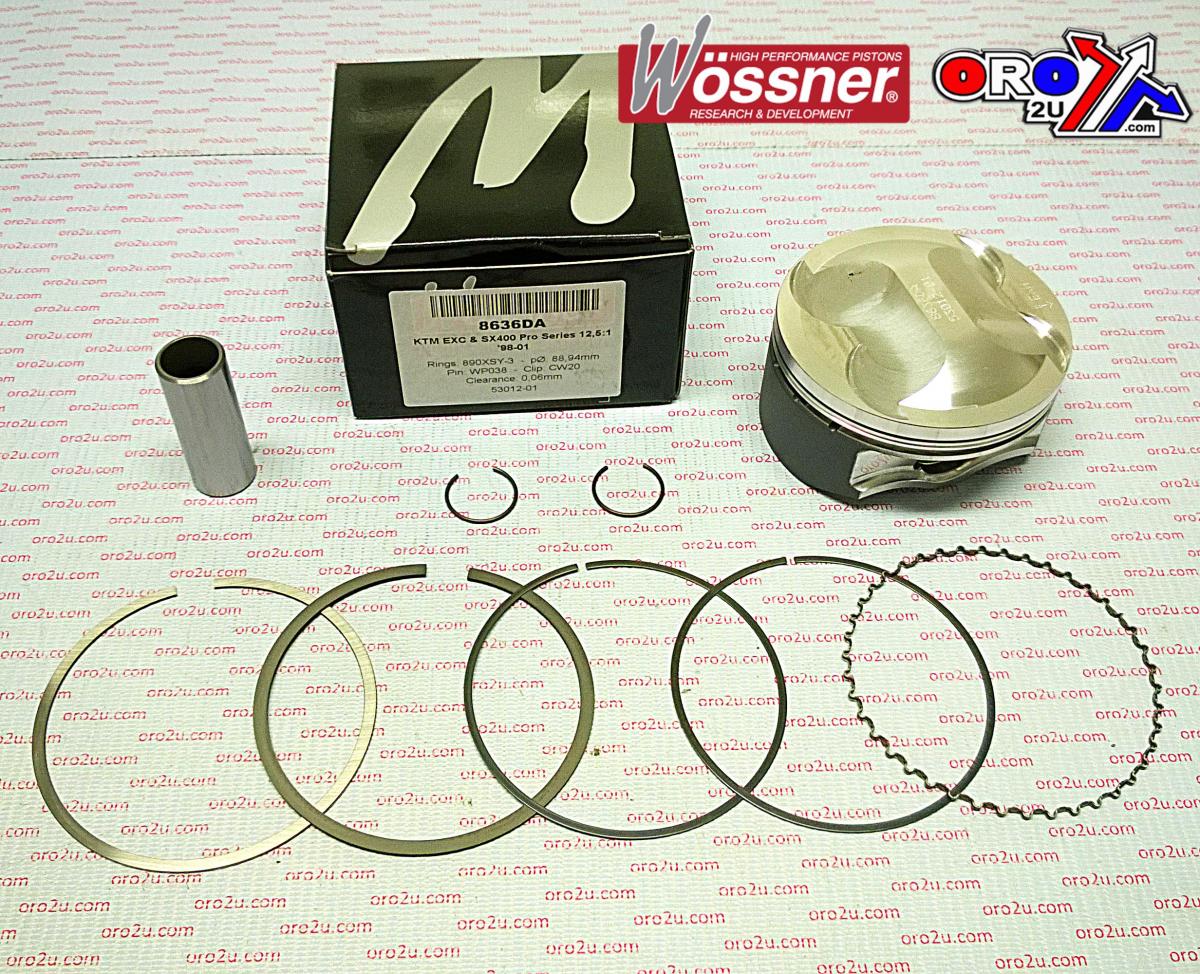 PISTON KIT 98-01 KTM LC4 400 89.00, WOSSNER 8636DA HC 57530007000 image 1