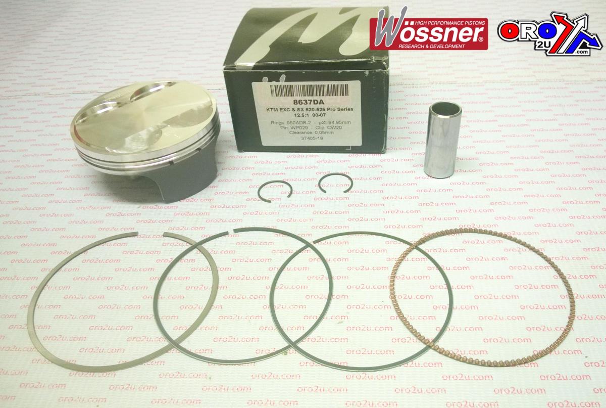 PISTON KIT KTM 520 525 EXC SX, WOSSNER 8637DB KTM 00-09 HC image 1