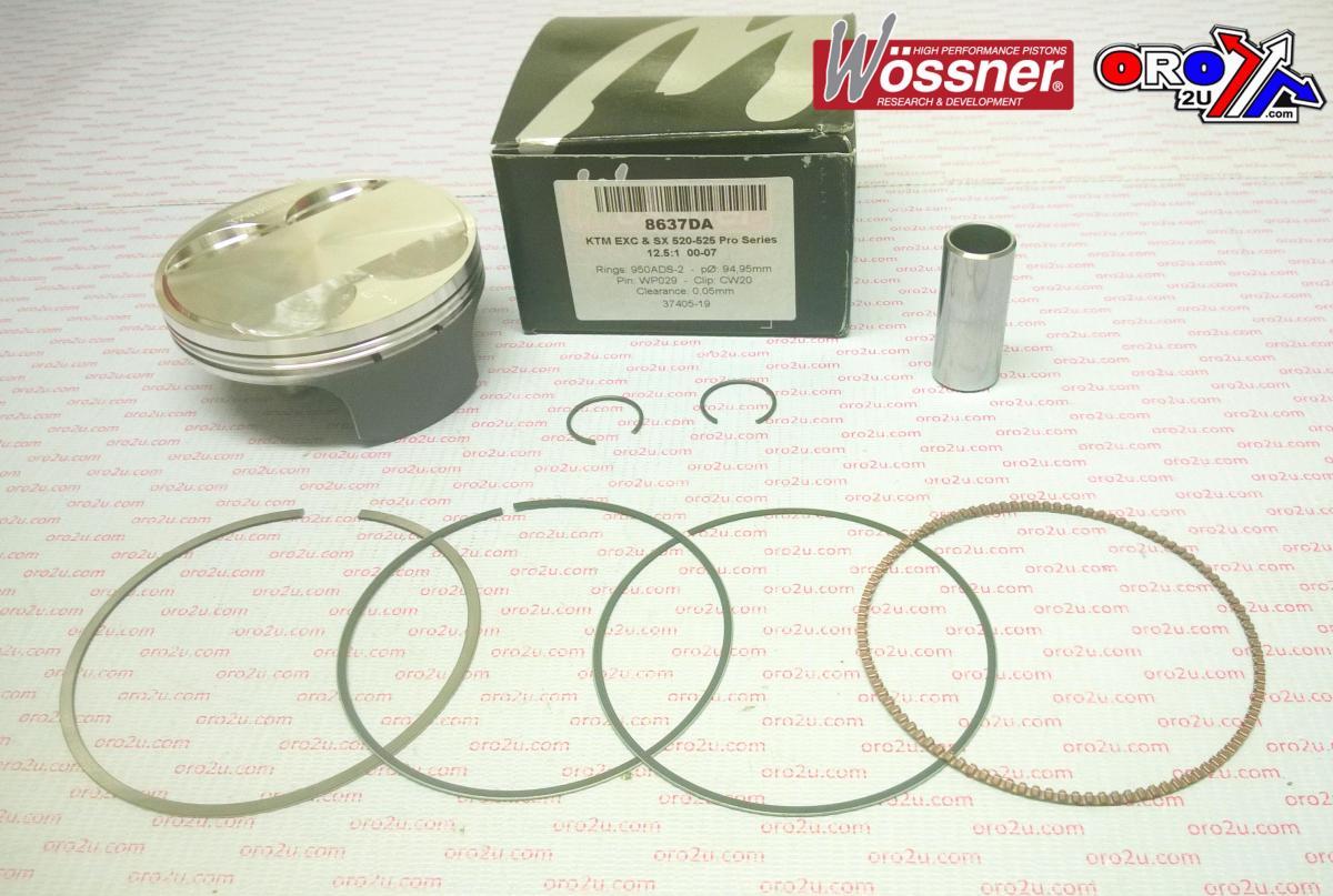 PISTON KIT KTM 520 525 EXC SX, WOSSNER 8637DC KTM 00-09 HC image 1