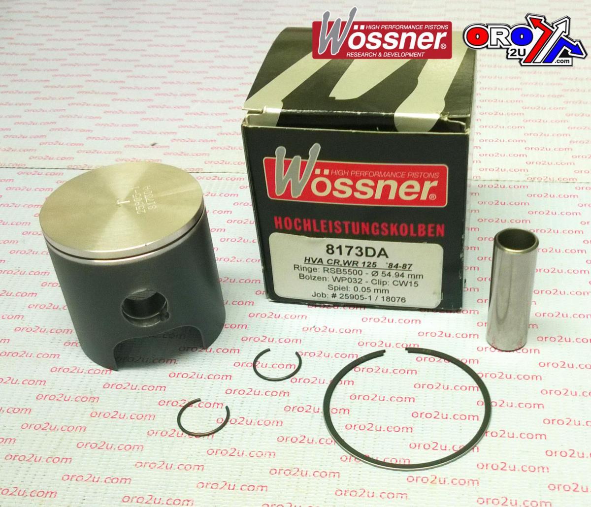 PISTON KIT HUSQVARNA 125 55.75, WOSSNER 8173D075 84-87 CR WR image 1