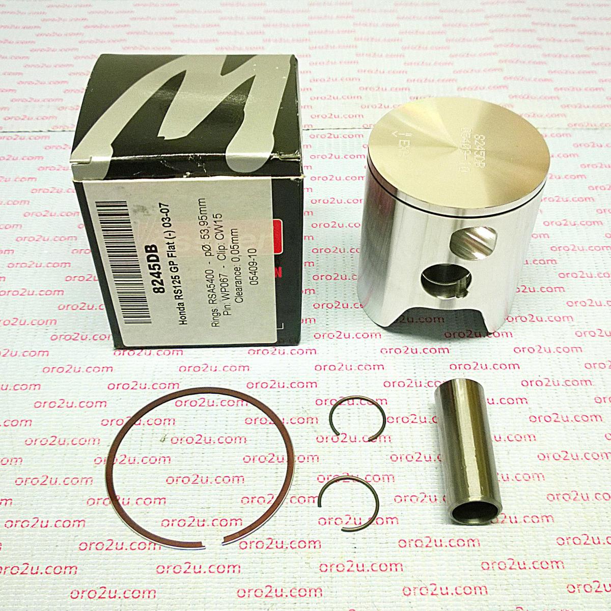 PISTON KIT RS125 GP FLAT 54.00 A, WOSSNER 8245DA HONDA ROAD, 56-W227.WO.A image 1
