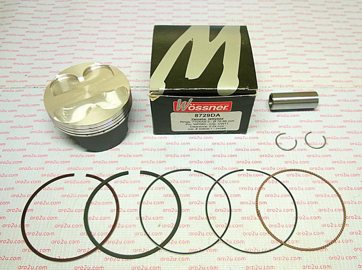 PISTON KIT 08-12 WR250X 77.00, COMP. 13.5:1 WOSSNER 8729DB image 1