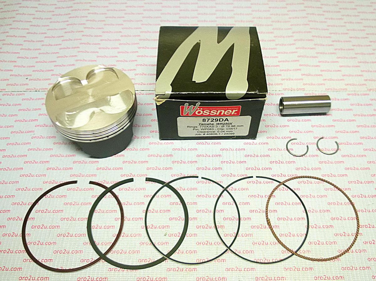 PISTON KIT 08-12 WR250X 77.00, COMP. 13.5:1 WOSSNER 8729DC image 1