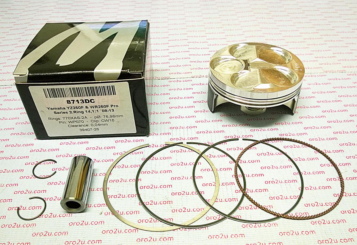 PISTON KIT YZF WRF 250 2-RING, WOSSNER 8713D300 08-13 77mm image 1