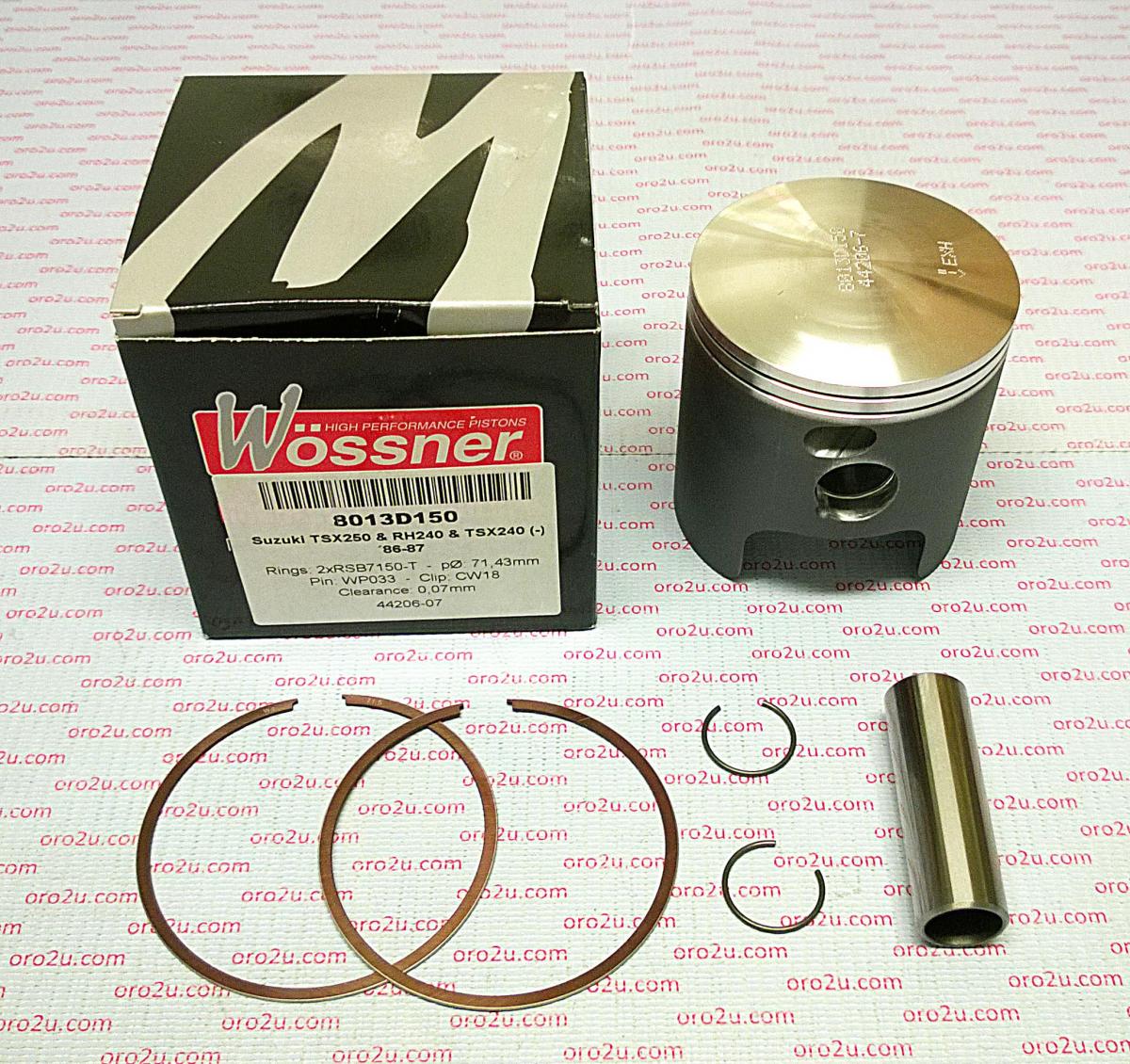 PISTON KIT 86-97 TS250 71.00, FORGED WOSSNER 8013D100 image 1