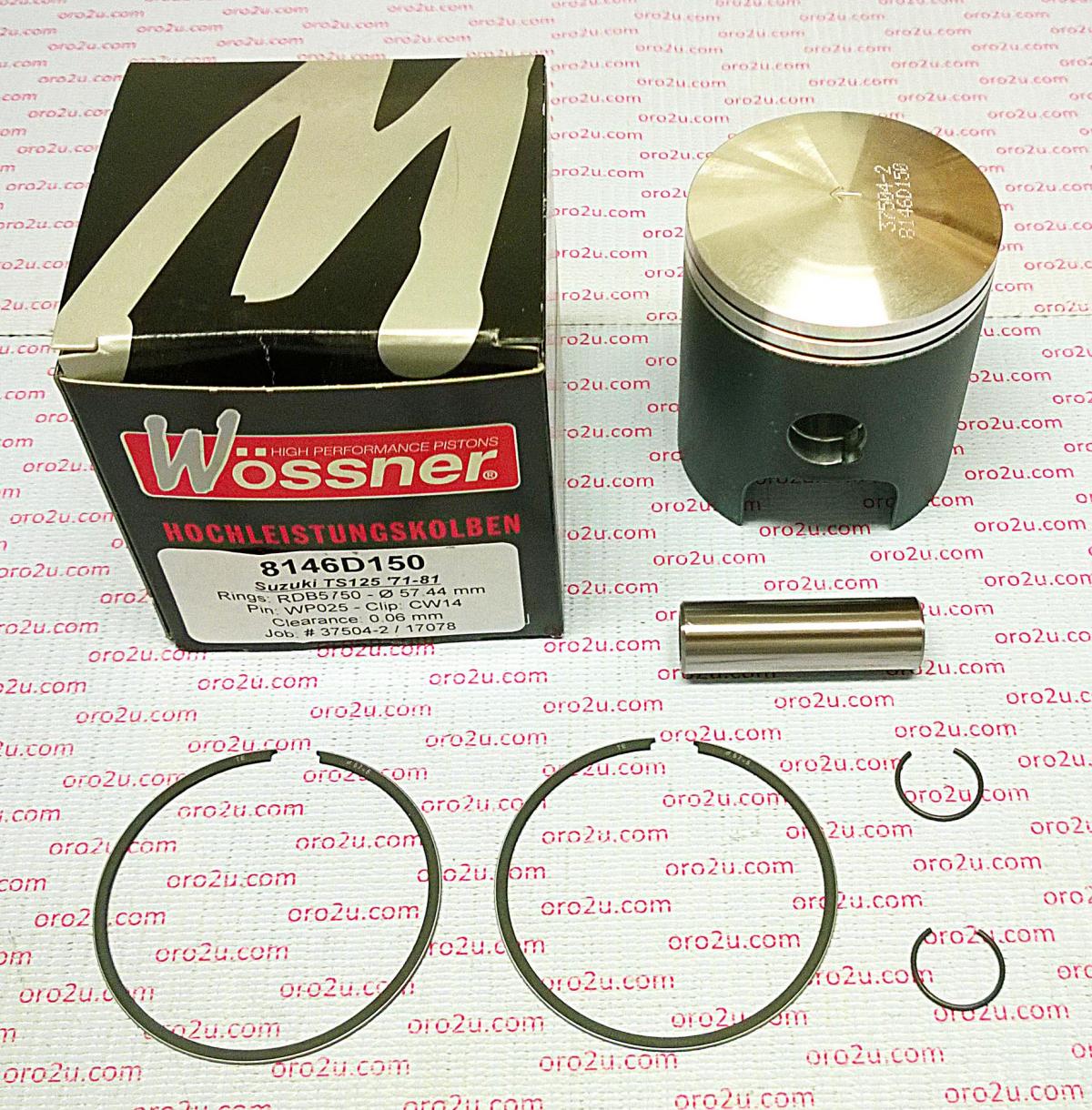 PISTON KIT 71-89 TS125 57.00, FORGED WOSSNER 8146D100 image 1