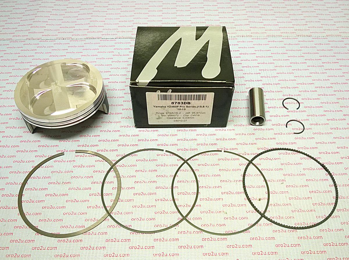 PISTON KIT 10-13 YZF450 13.5 B, COMP 13.5:1 WOSSNER 8783DB image 1