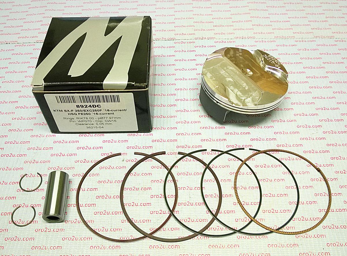PISTON KIT 16-22 SXF250 78 HC, HIGH COMPRESSION, WOSSNER 8924DB KTM image 1