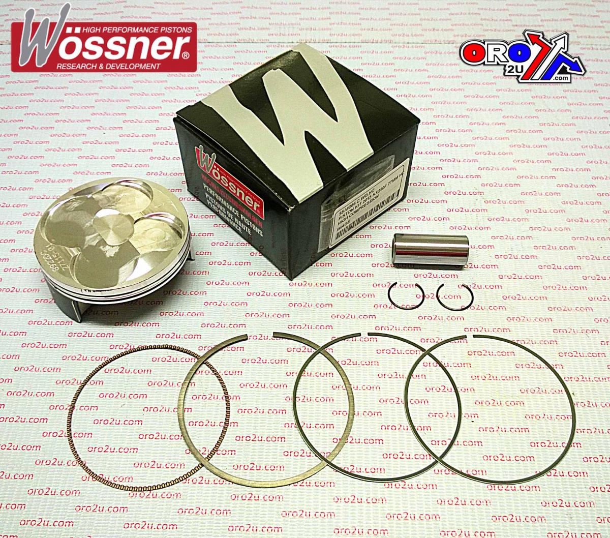 PISTON KIT 15-16 KX250F 77 HC, HIGH COMPRESSION, WOSSNER 8922DC KXF250 image 1