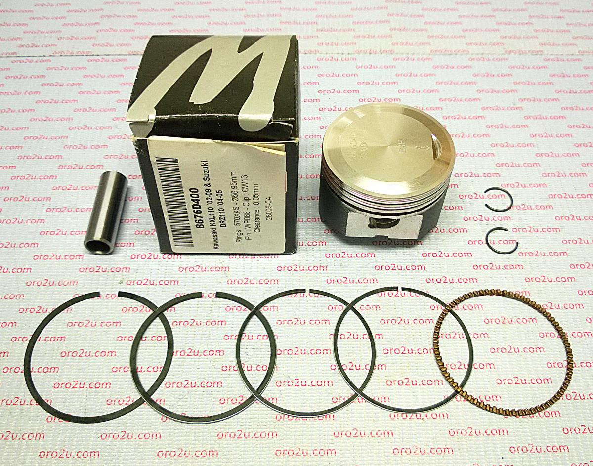 PISTON KIT KLX DRZ 110 57.00, FORGED WOSSNER 8676D400 image 1