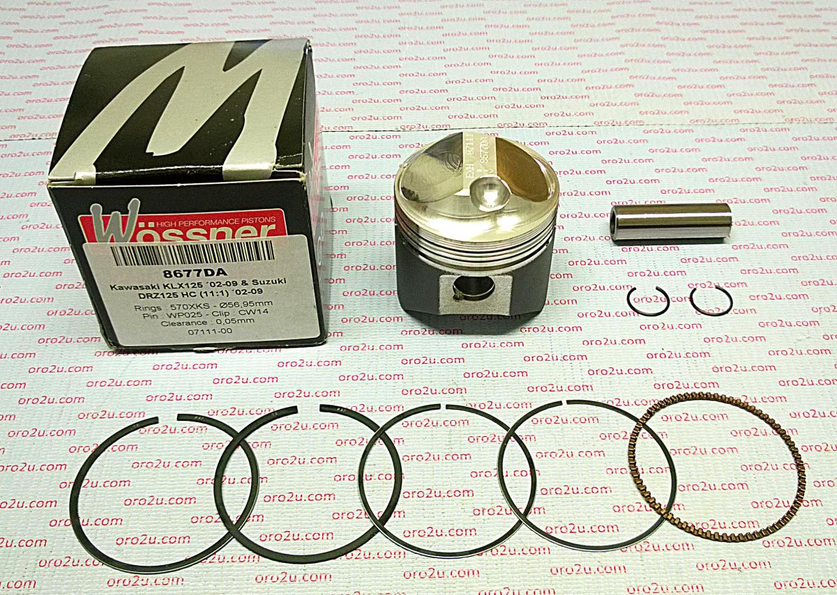 PISTON KIT KLX DRZ 125 57.00, FORGED WOSSNER 8677DA image 1