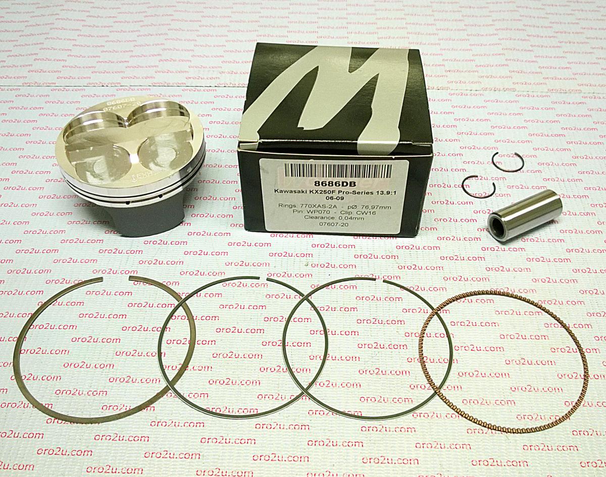 PISTON KIT 06-09 KXF250 77 HC, FORGED WOSSNER 8686DB image 1