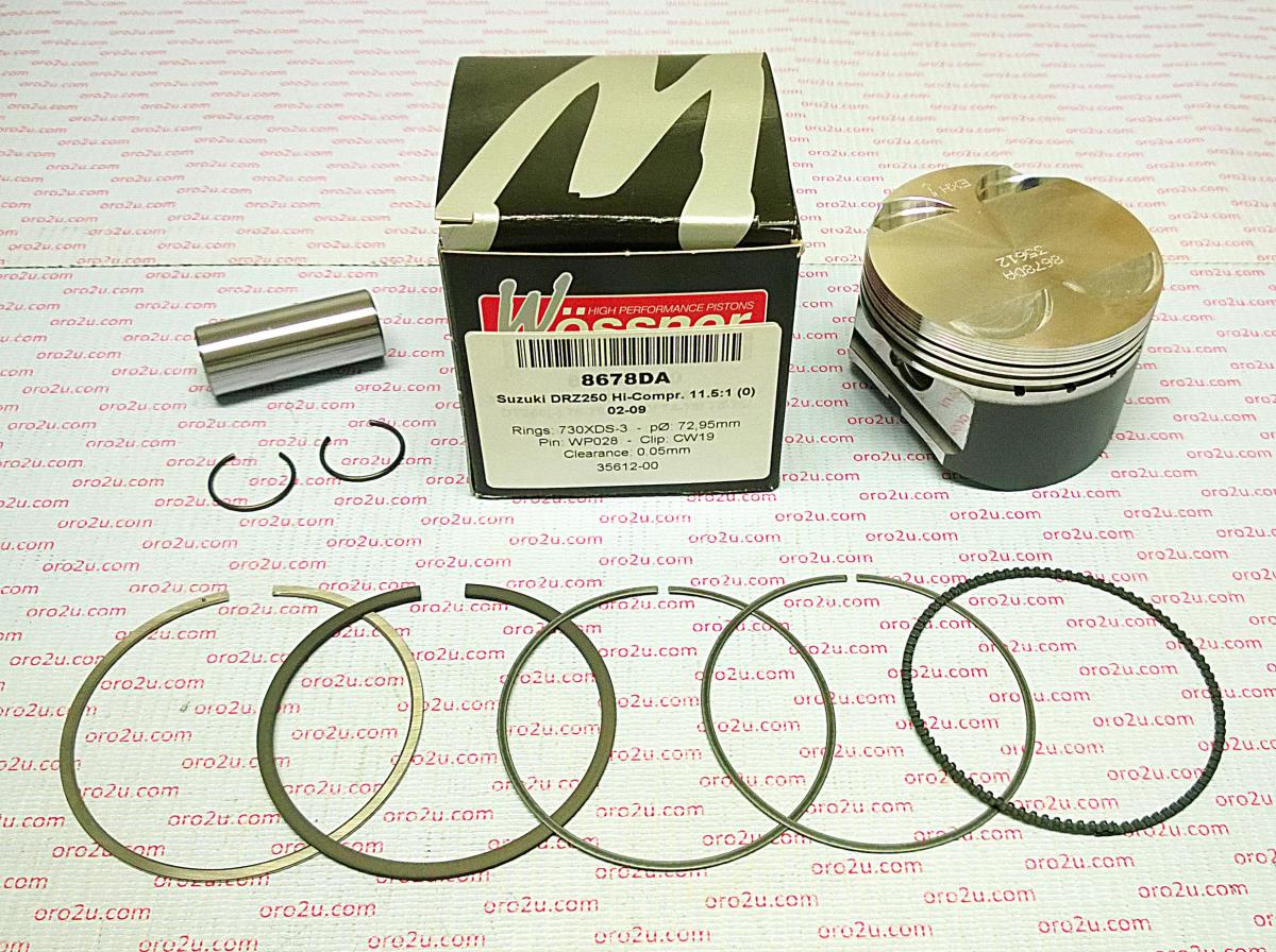 PISTON KIT 002-09 DRZ250 73 HC, FORGED WOSSNER 8678D700 image 1