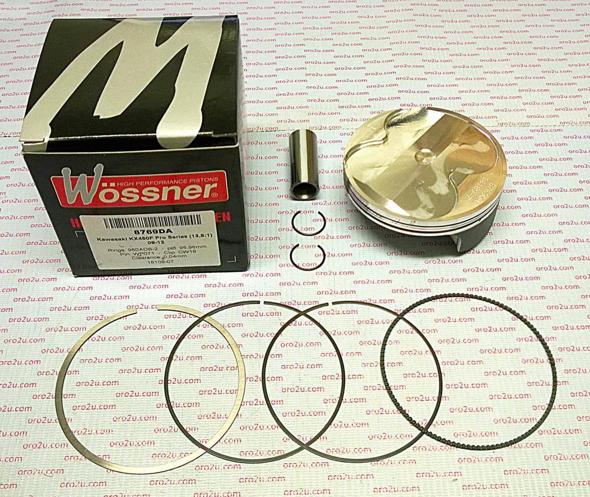 PISTON KIT 09-12 KXF450 HC 96, FORGED WOSSNER 8769DC image 1