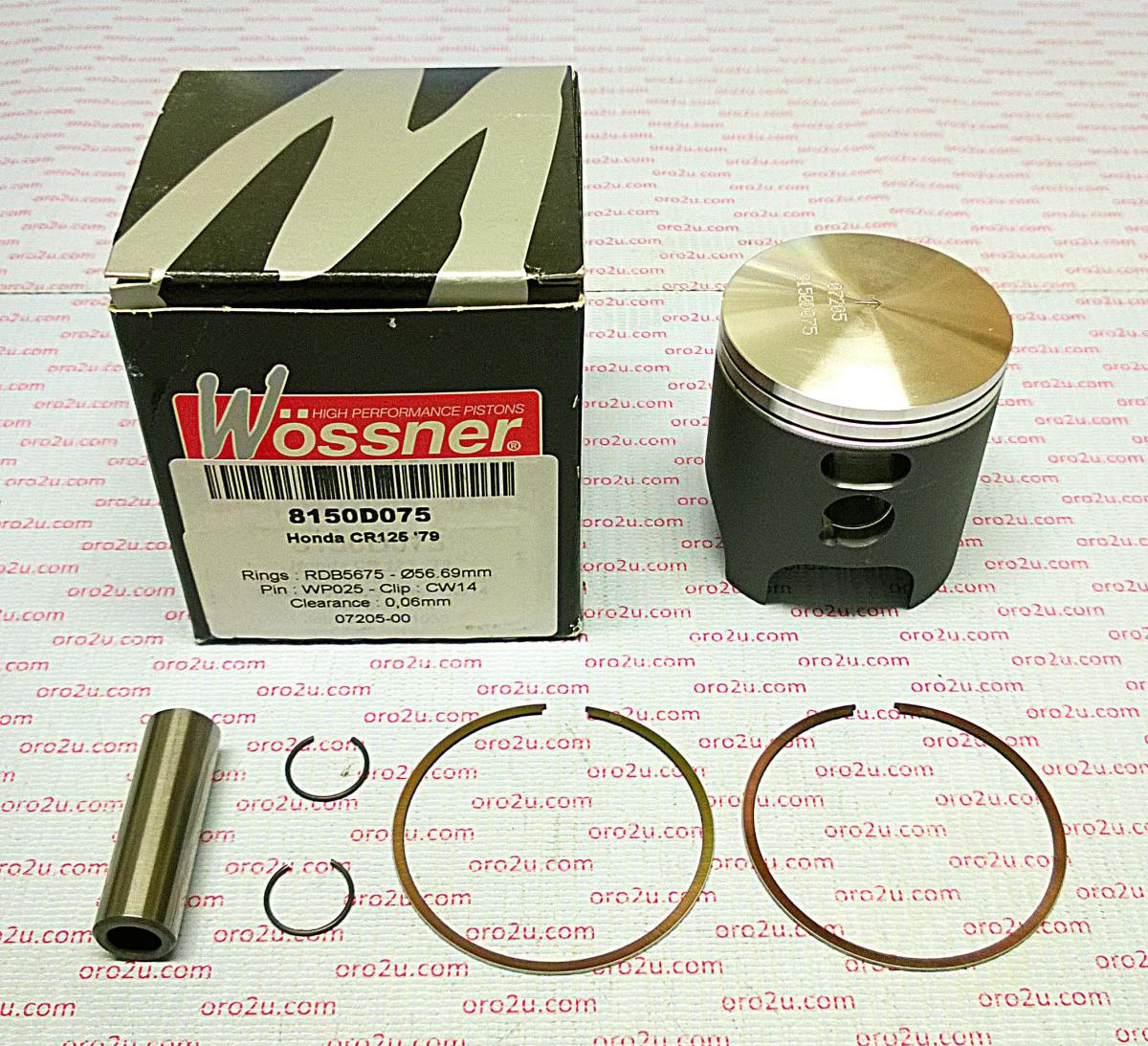 PISTON KIT 1979 CR125 56.50, FORGED WOSSNER 8150D050 image 1