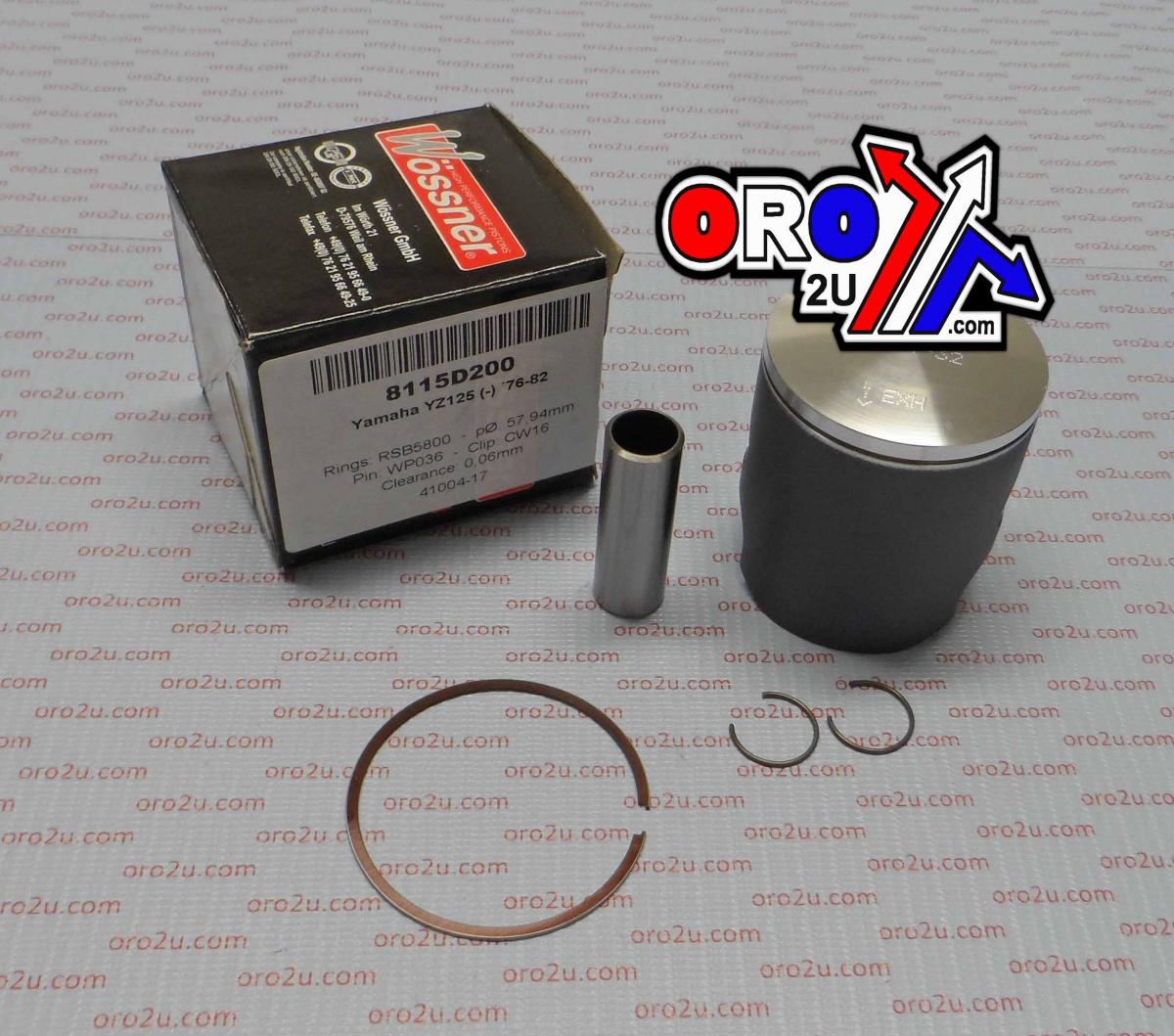 PISTON KIT 76-82 YZ125 58.00, FORGED WOSSNER 8115D200 thumbnail 5