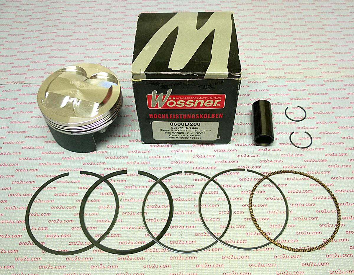 PISTON KIT 90-99 DR350 79.00, FORGED WOSSNER 8600DA 12111-14D03-0F0 image 1