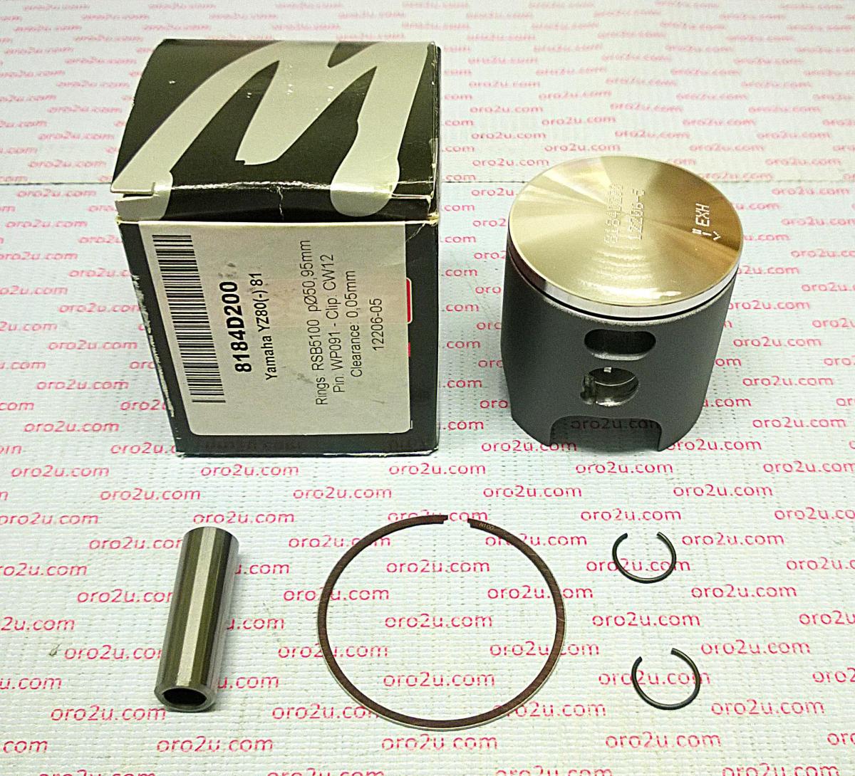 PISTON KIT 1981 YZ80 50.00mm, FORGED WOSSNER 8184D100 image 1