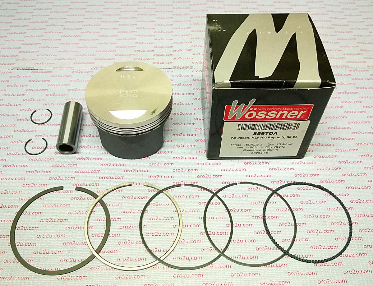 PISTON KIT 86-04 KLF300 76.00, FORGED WOSSNER 8597DA 13001-1430 image 1