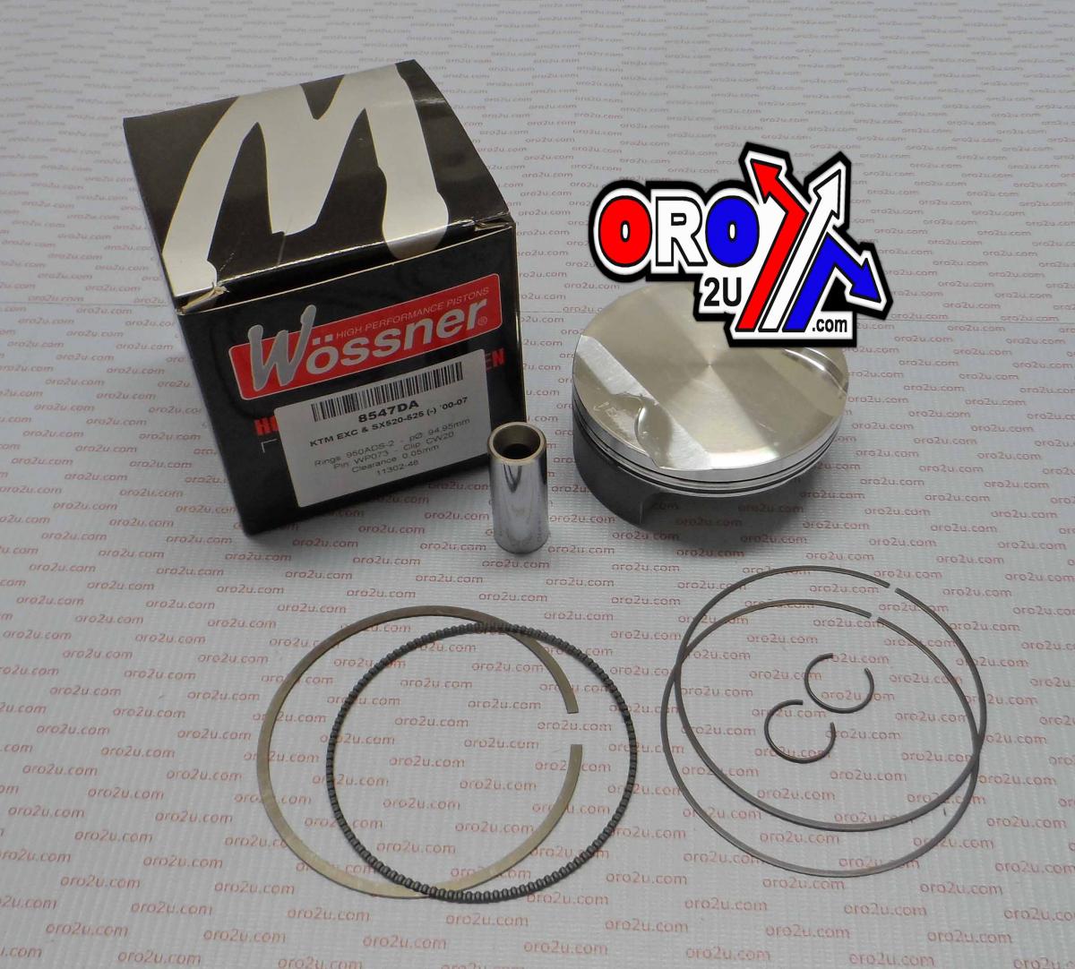 PISTON KIT 00-07 KTM520 525 95, WOSSNER 8547DA BETA RR525 59030007000 image 1