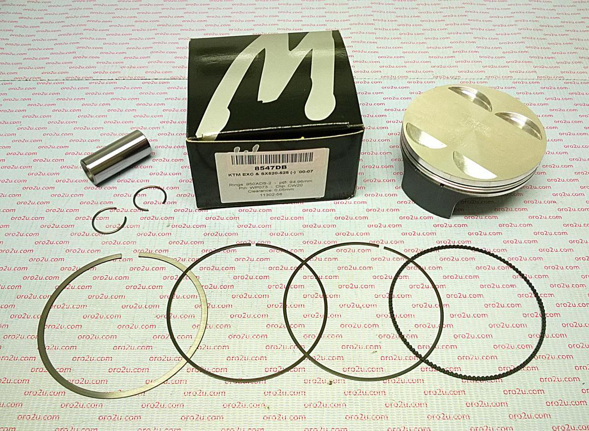 PISTON KIT 00-07 KTM520 525 96, WOSSNER 8547D100 BETA RR525 image 1