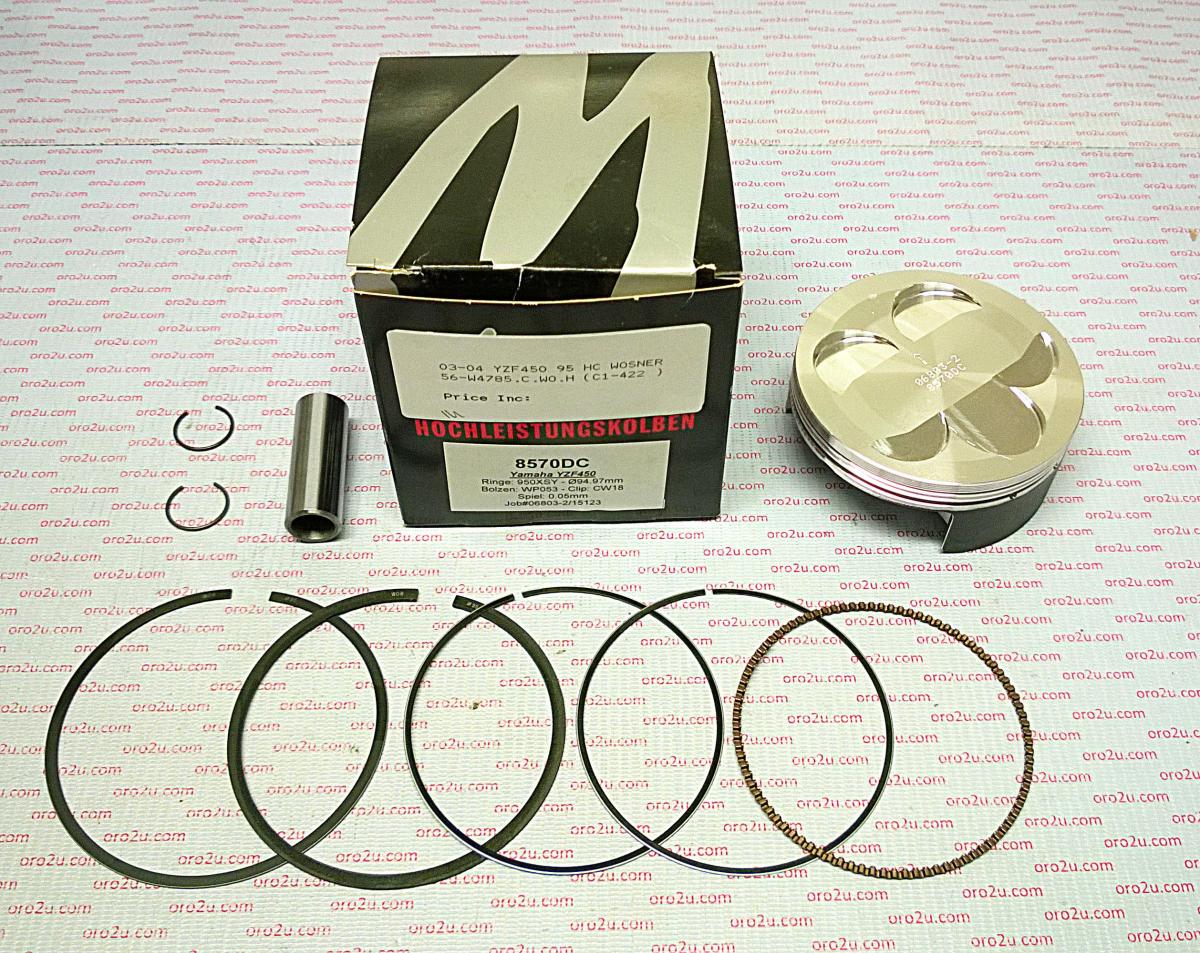 PISTON KIT 03-04 YZF450 95 HC, FORGED WOSSNER 8570DC image 1