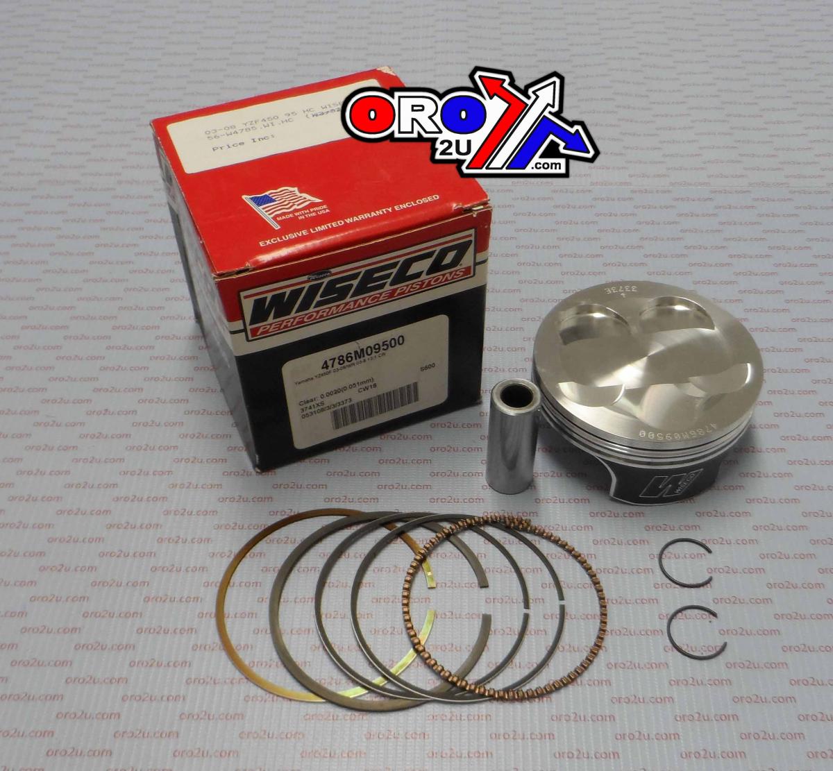 PISTON KIT 03-08 YZF450 95 HC, WISECO 4786M09500 YAMAHA MX image 1