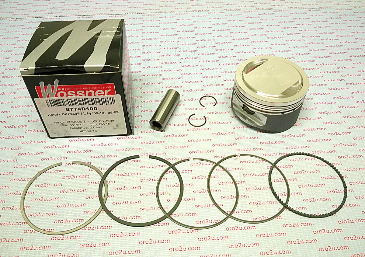 PISTON KIT 03-09 CRF230F 66.50, FORGED WOSSNER 8774D100 image 1