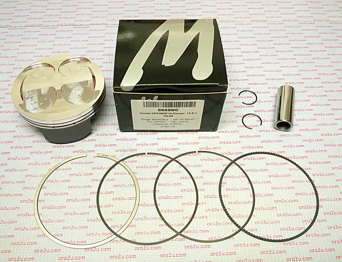 PISTON KIT 02-08 CRF450R HC 96, FORGED WOSSNER 8668DB image 1
